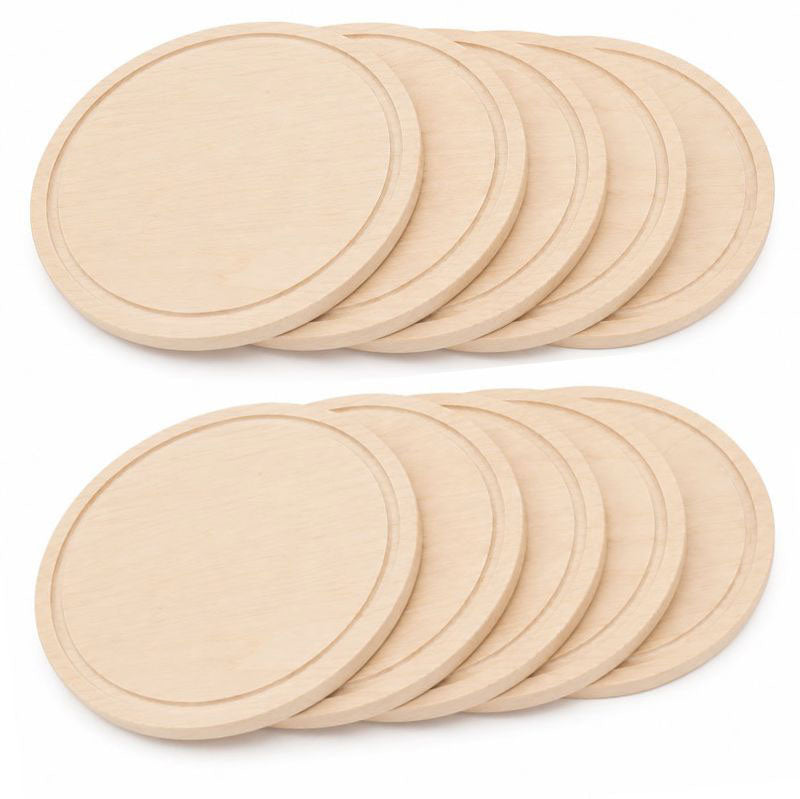 Rundes Schneidebrett aus massivem Ahornholz mit Saftrille - Jausenbretter Set aus Holz