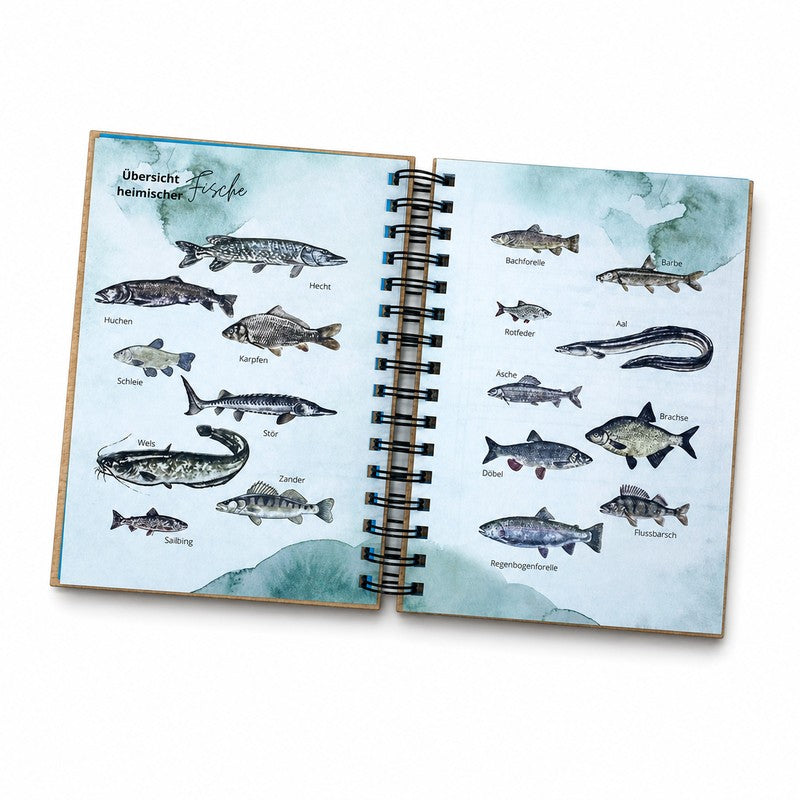 Tagebuch für Angler - Angeltagebuch Innenseite Fischübersicht