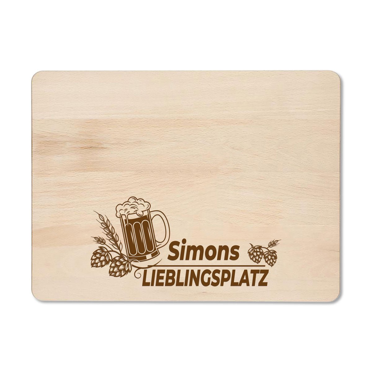 Personalisiertes Geschenk – Bierkistensitz Lieblingsplatz aus Buchenholz
