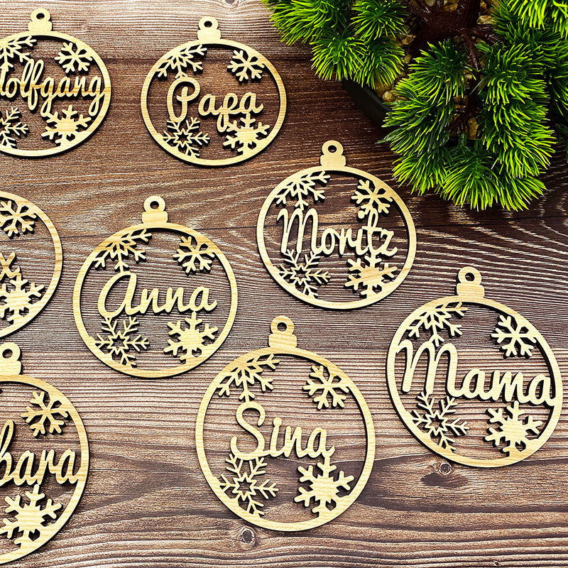 Christbaumschmuck aus Holz - Christbaumkugel