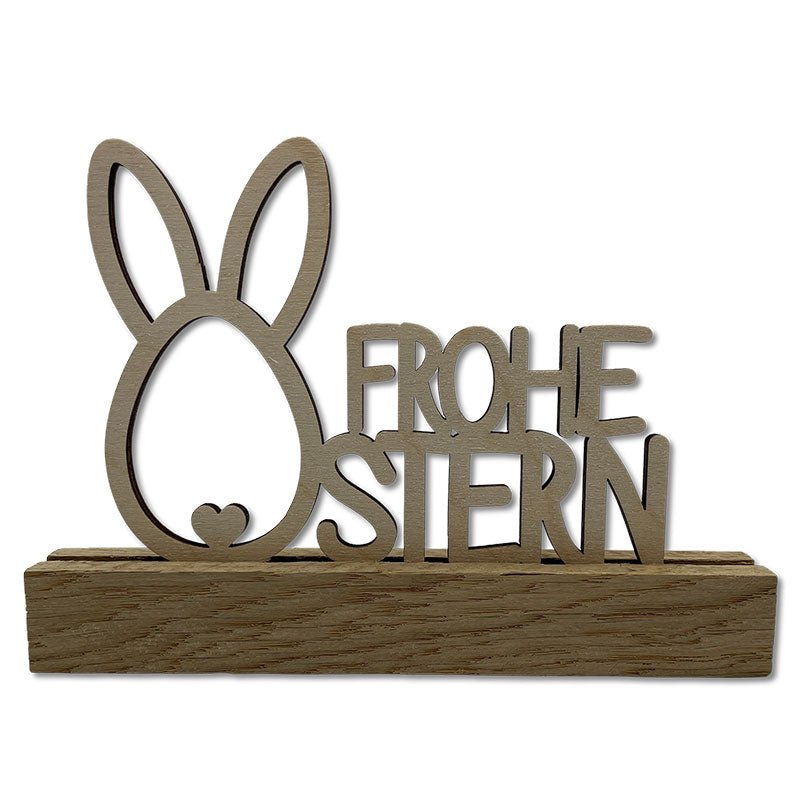 Holz Osterdeko Hase Aufsteller mit stabilem Sockel – Wurmis-Holzdeko