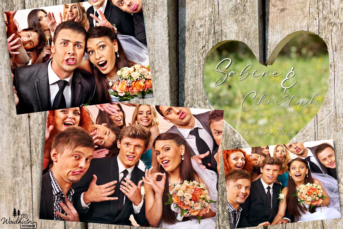 Fotobox Vorlage für Drucker - Verschiedene Vorlagen auswählbar für deine Hochzeit