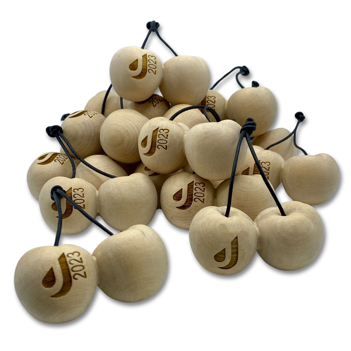 Holzprodukte, Holzkirschen mit Logo Gravur – individuelles Werbegeschenk