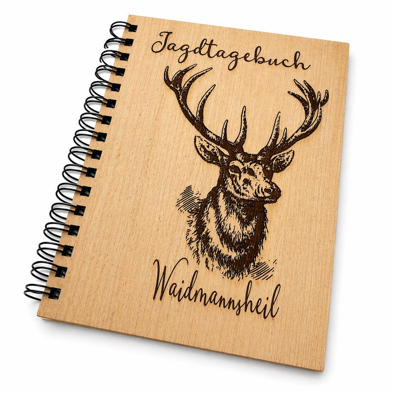 Geschenk für Jäger ein Jagdtagebuch aus Holz