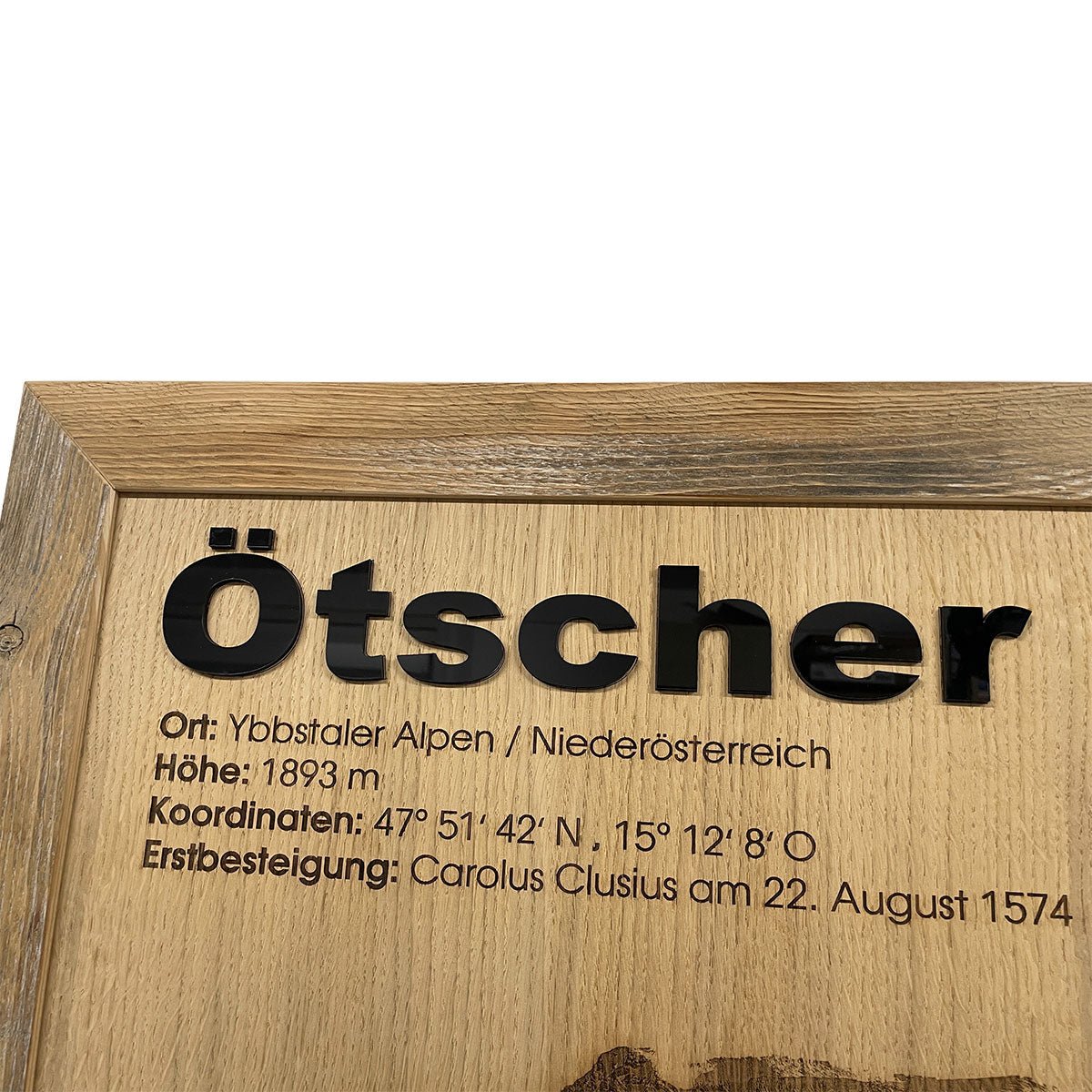 Altholzbilderrahmen mit Bergmotiv - Ötscher