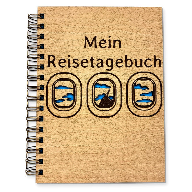 Reisetagebuch - Holzbuch als Tagebuch für deine Reisen