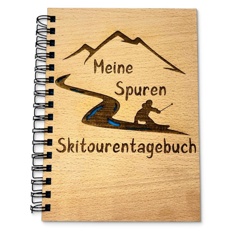 Tourentagebuch Skitour Graviertes Holzbuch