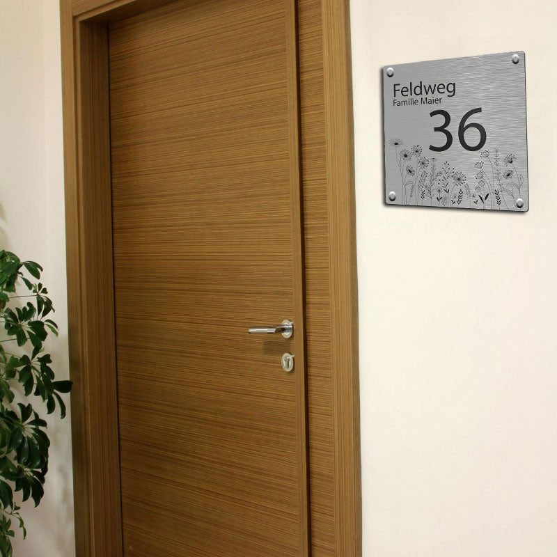 Edelstahl Türschild mit Gravur