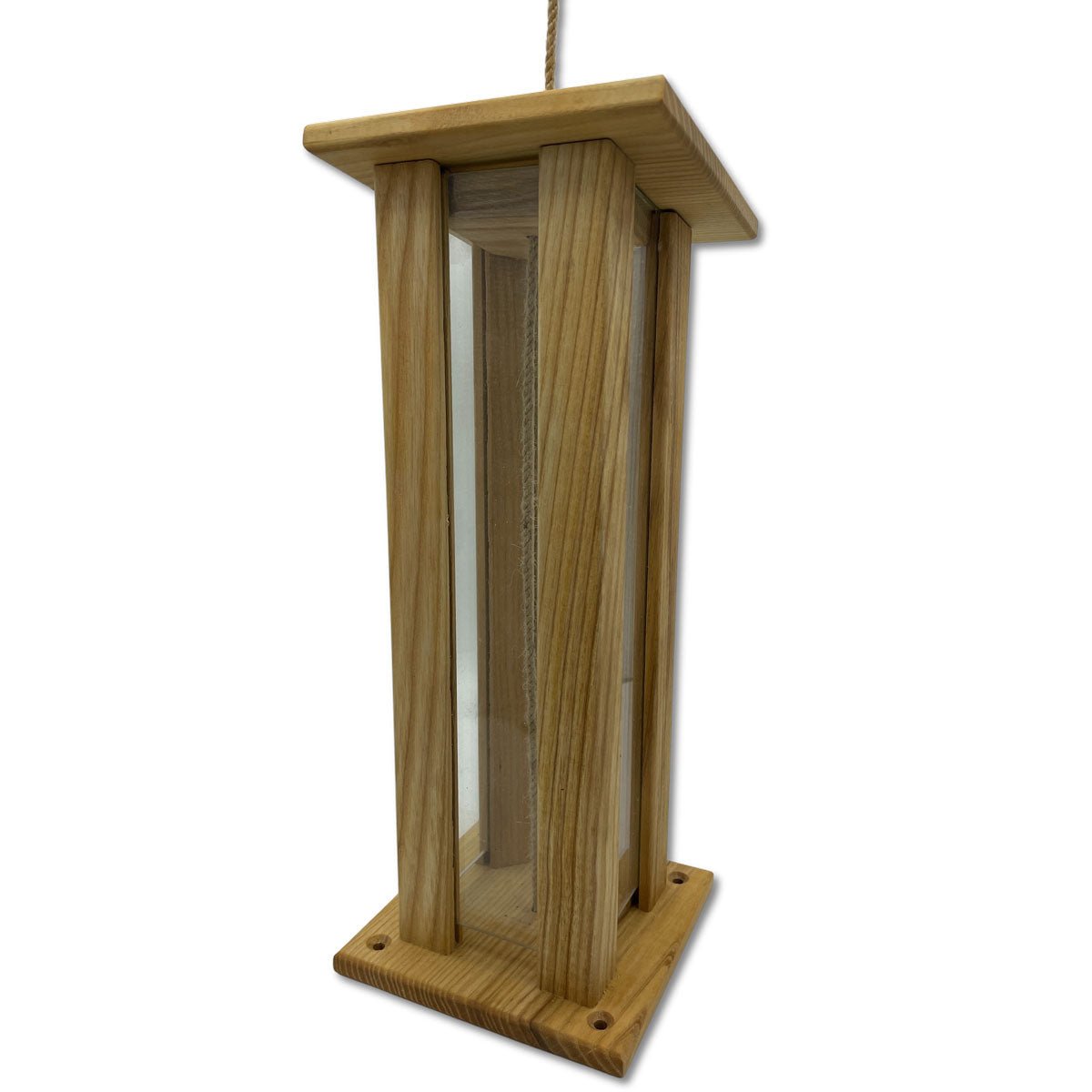 Außenansicht Vogelhaus Futterstation Holz & Glas – Stilvolle Gartenhilfe für Singvögel