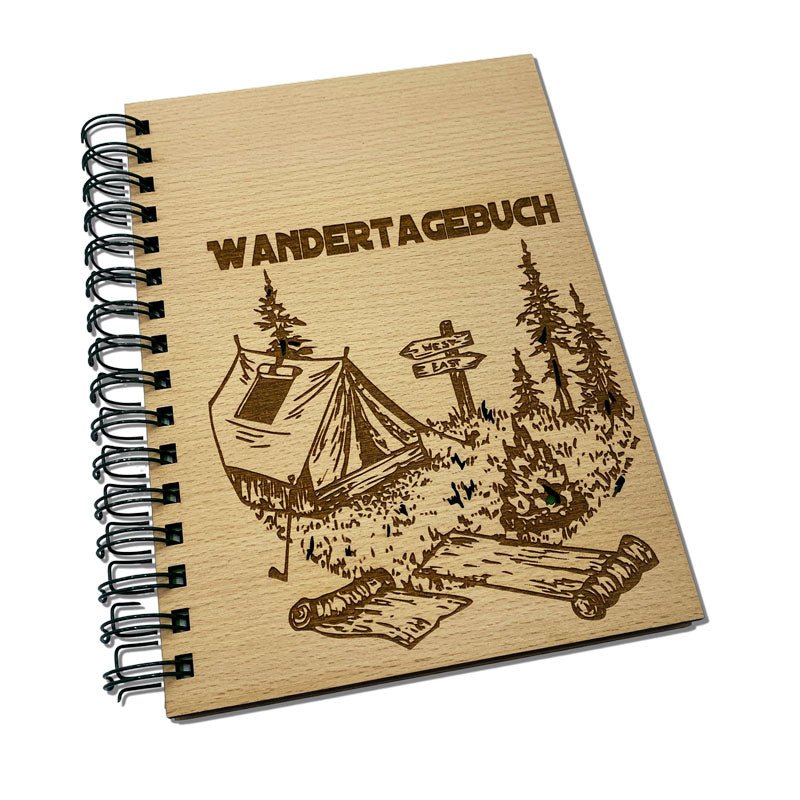 Tagebuch für Bergtouren - Holzcover Graviert
