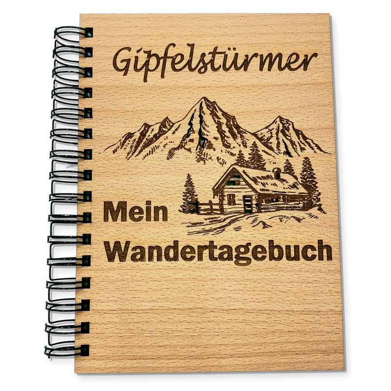 Wandertagebuch aus Holz - Gipfelstürmer