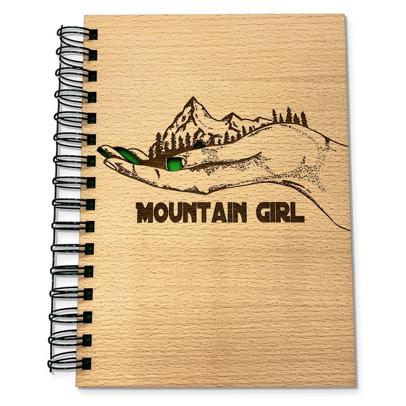 Wandertagebuch aus Holz mit Gravur