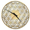 Wanduhr „Blume des Lebens“ aus Eschenholz mit filigraner Gravur – Vorderansicht