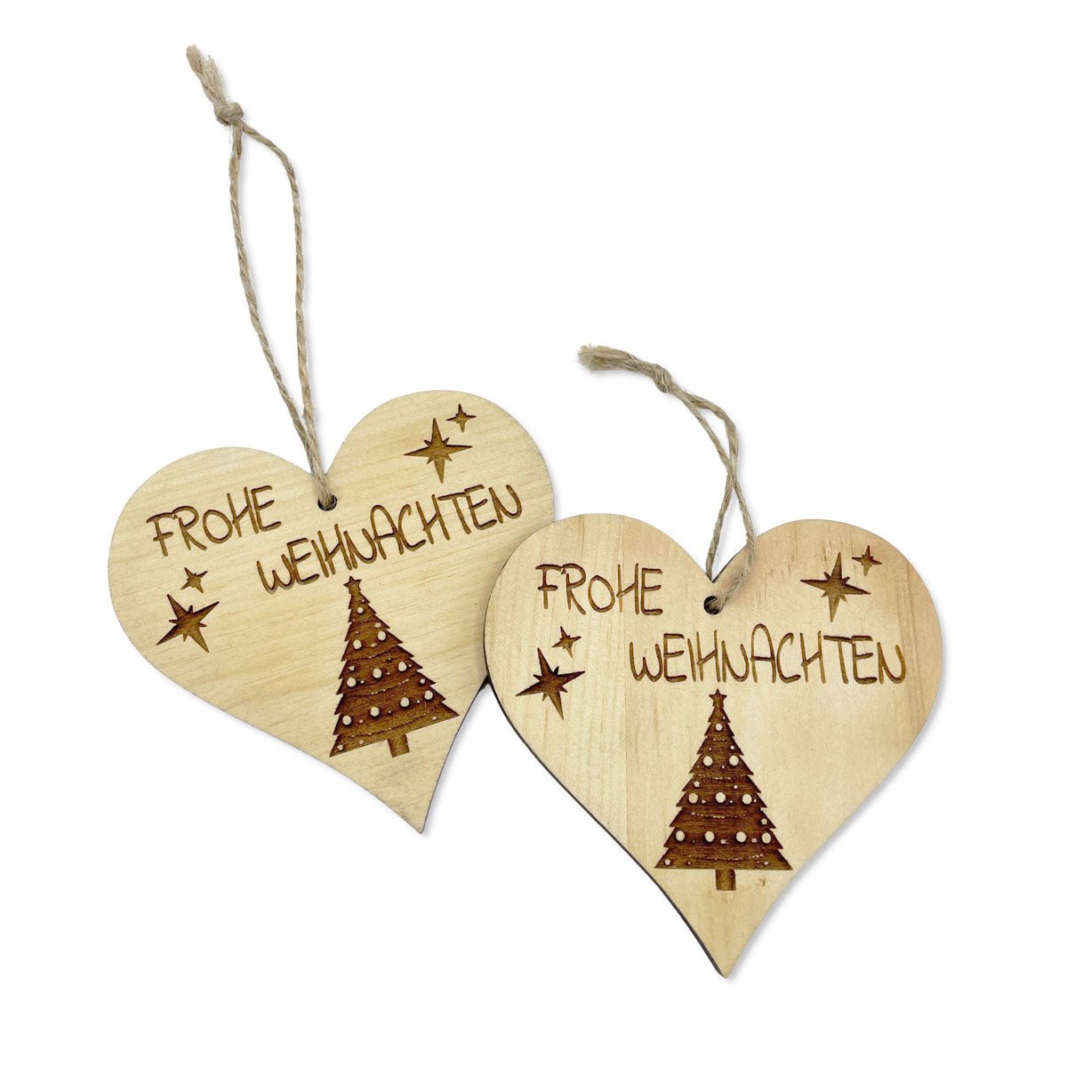 Zirbenherz mit Gravur „Frohe Weihnachten“ – handgefertigtes Herz aus duftendem Zirbenholz - Holz Herz mit Botschaft