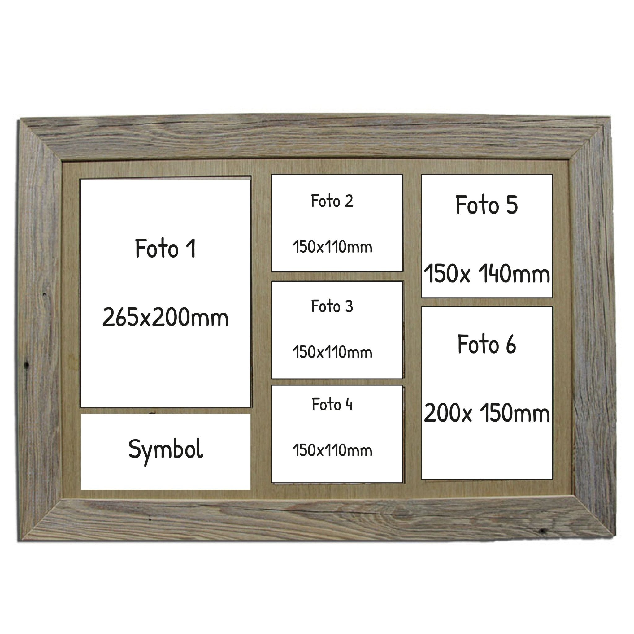 Altholzbilderrahmen Fotocollage mit Fotogravur auf Holz - Wurmis - Holzdeko
