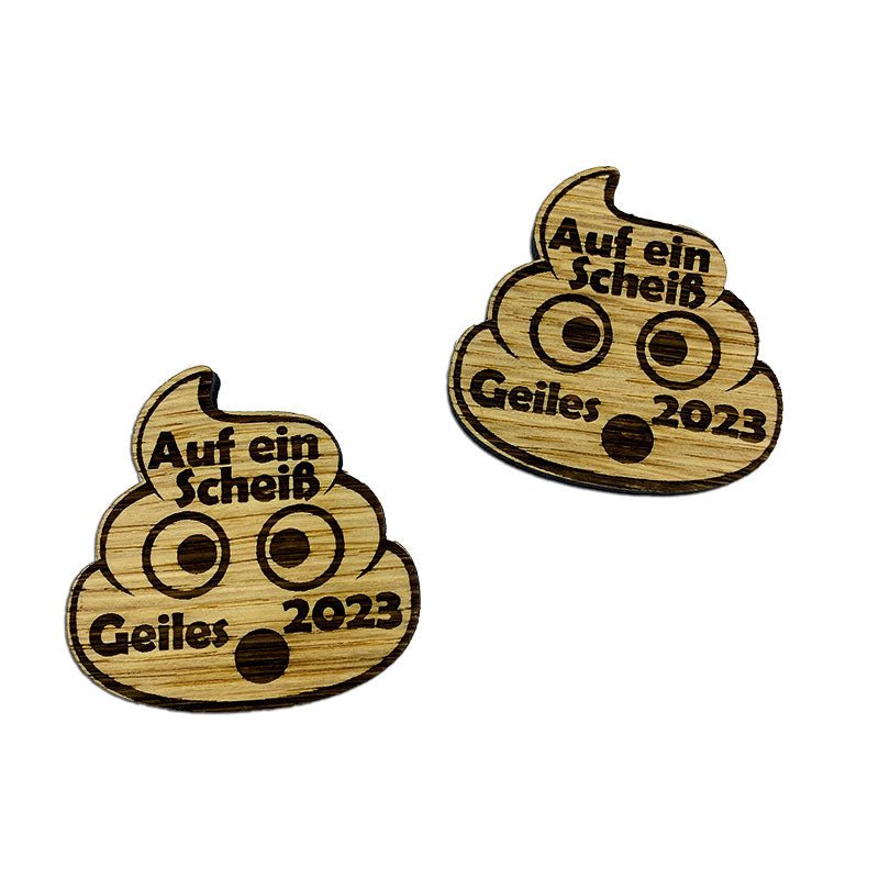 Glücksbringer Emoji - Häufchen - Wurmis-Holzdeko