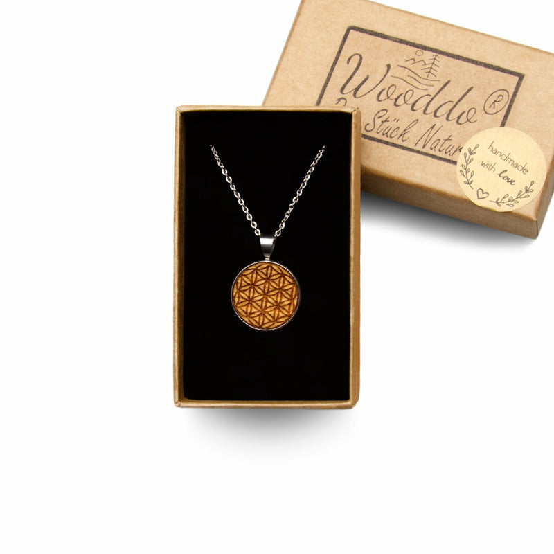 Halskette Lebensblume - Wurmis-Holzdeko