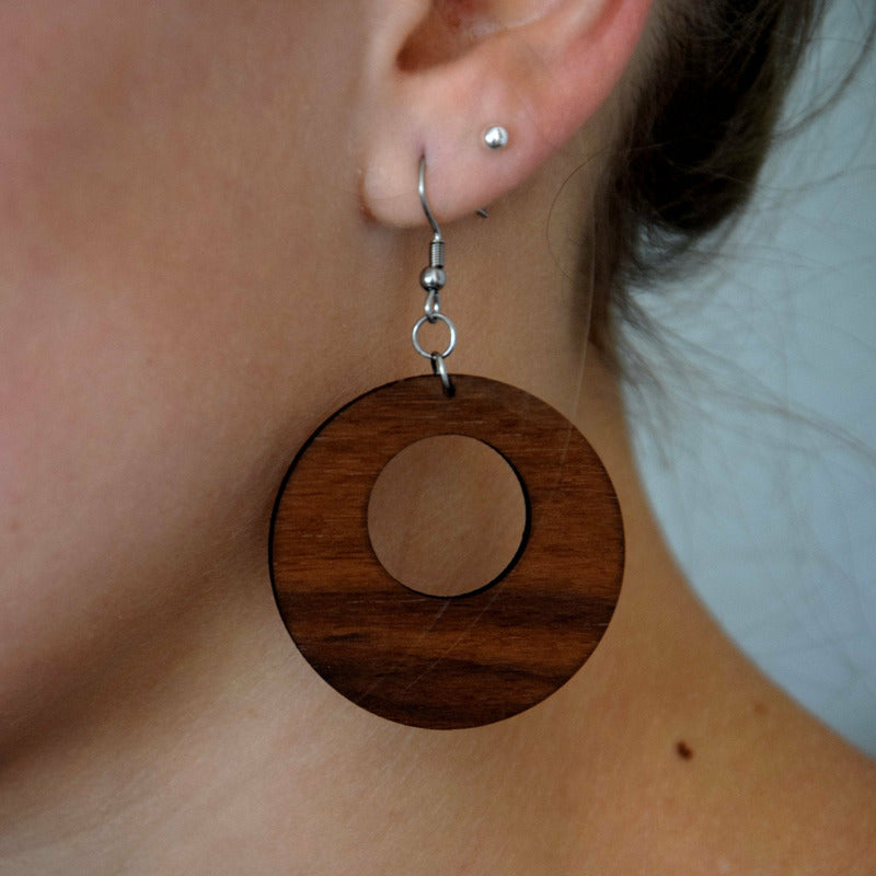 Hängeohrringe Circles - Wurmis-Holzdeko