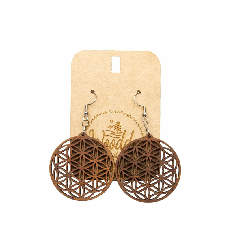 Hängeohrringe Lebensblume - Wurmis-Holzdeko