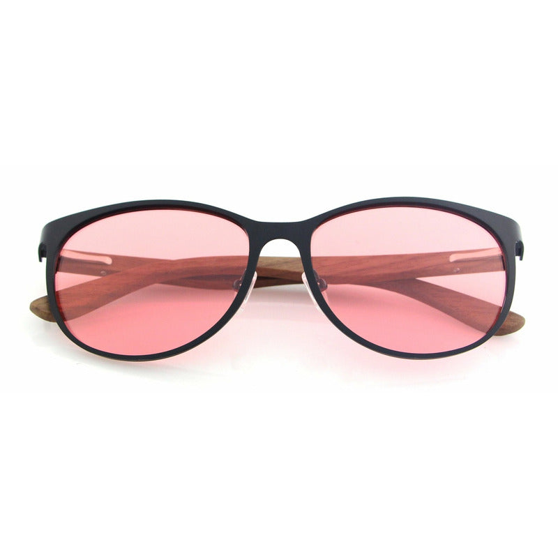 Juno RED - Walnuss Holzsonnenbrille - Wurmis-Holzdeko