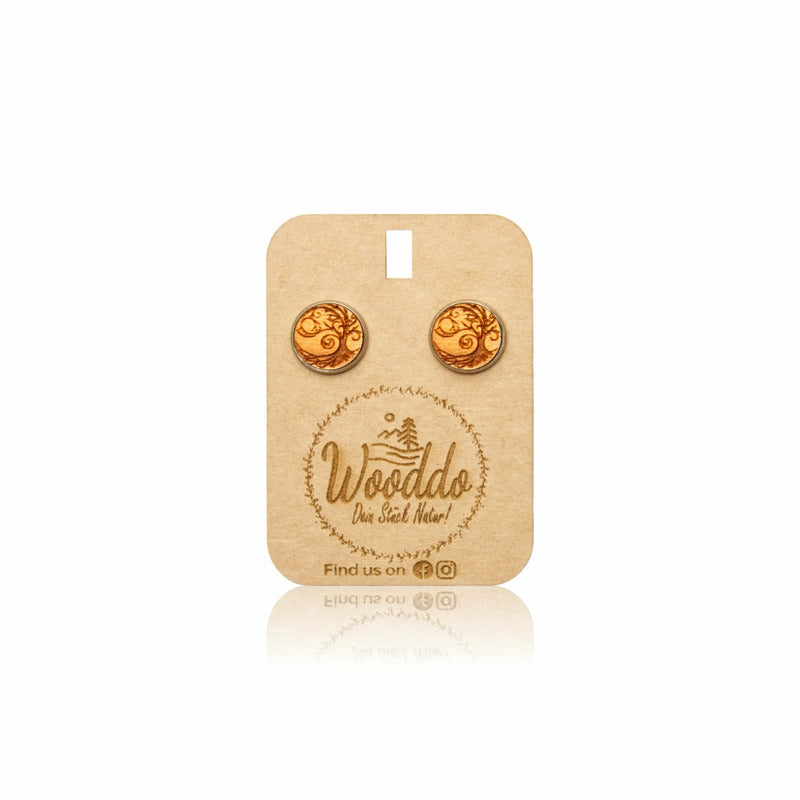 Ohrstecker Baum im Winde - Wurmis-Holzdeko