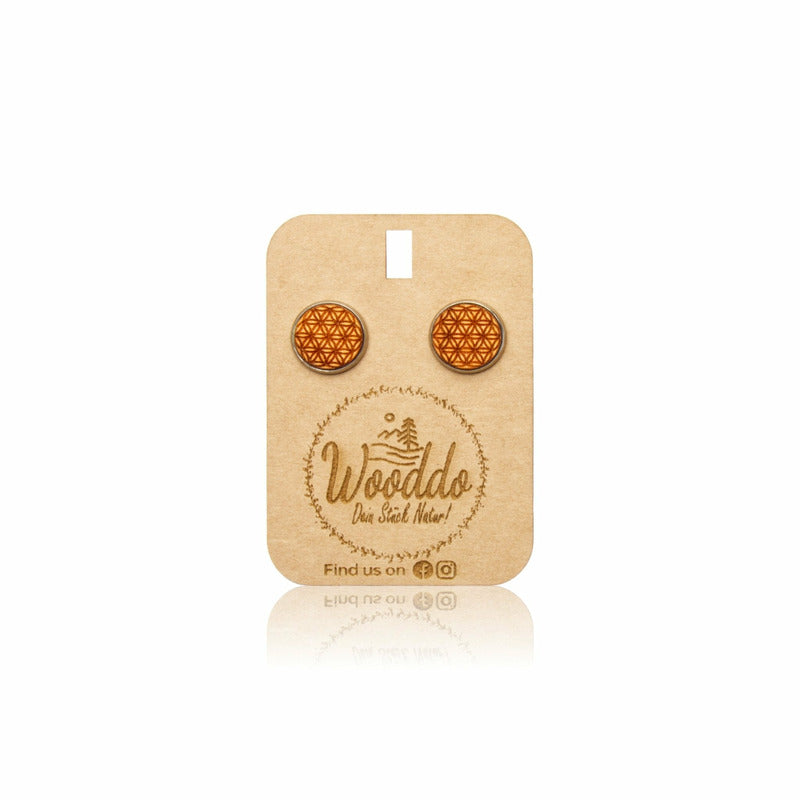 Ohrstecker Blume des Lebens - Wurmis-Holzdeko