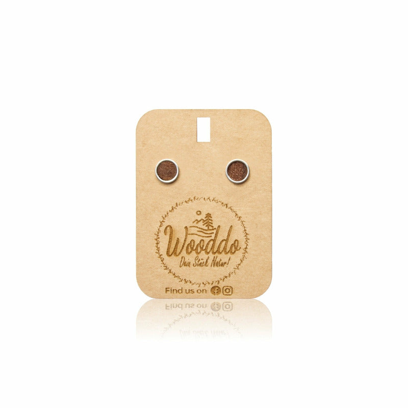 Ohrstecker Circle Small Nuss - Wurmis-Holzdeko
