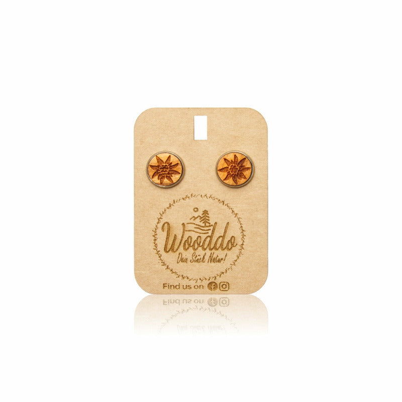 Ohrstecker Edelweiß - Wurmis-Holzdeko