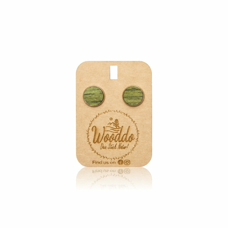 Ohrstecker Green Dot - Wurmis-Holzdeko