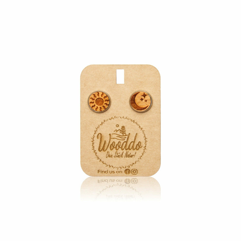 Ohrstecker Tag und Nacht - Wurmis-Holzdeko