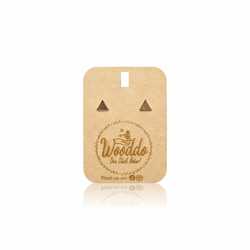 Ohrstecker Triangular Nuss - Wurmis-Holzdeko
