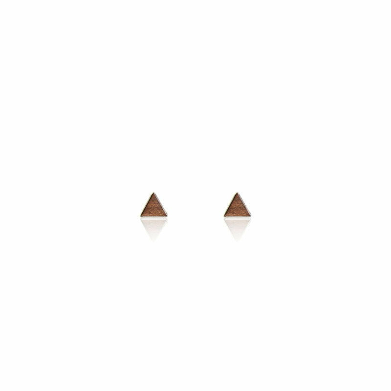 Ohrstecker Triangular Nuss - Wurmis-Holzdeko