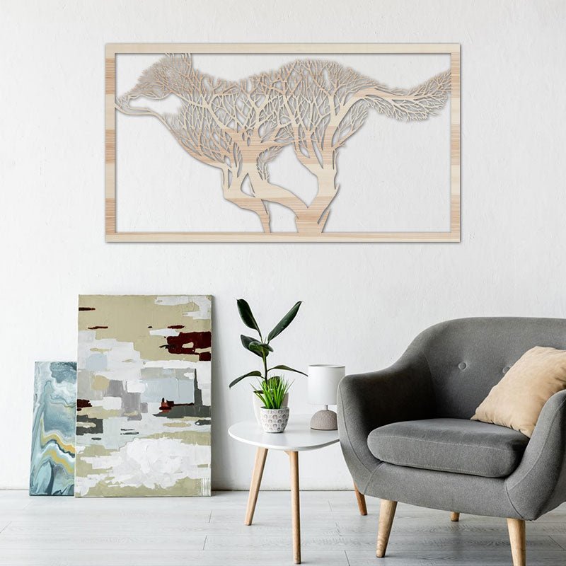 Wandbild Running Wolve - Wurmis-Holzdeko