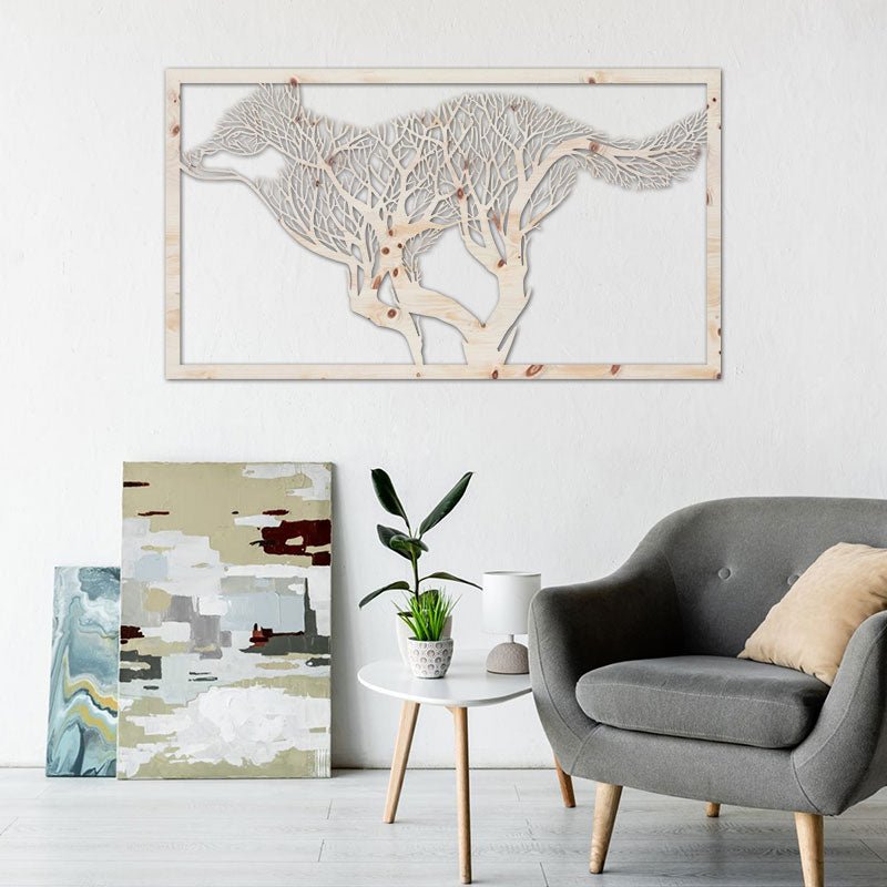 Wandbild Running Wolve - Wurmis-Holzdeko