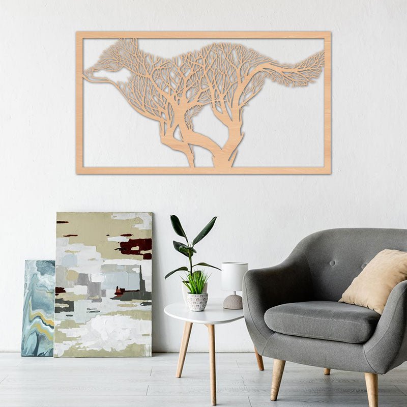 Wandbild Running Wolve - Wurmis-Holzdeko