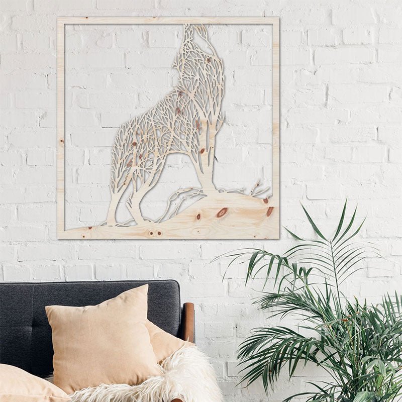 Wandbild Wolve - Wurmis-Holzdeko