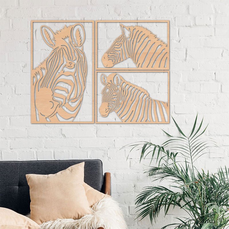 Wandbild Zebras - Wurmis-Holzdeko