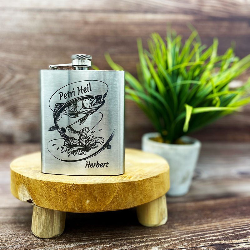 Flachmann mit Gravur - Wurmis-Holzdeko