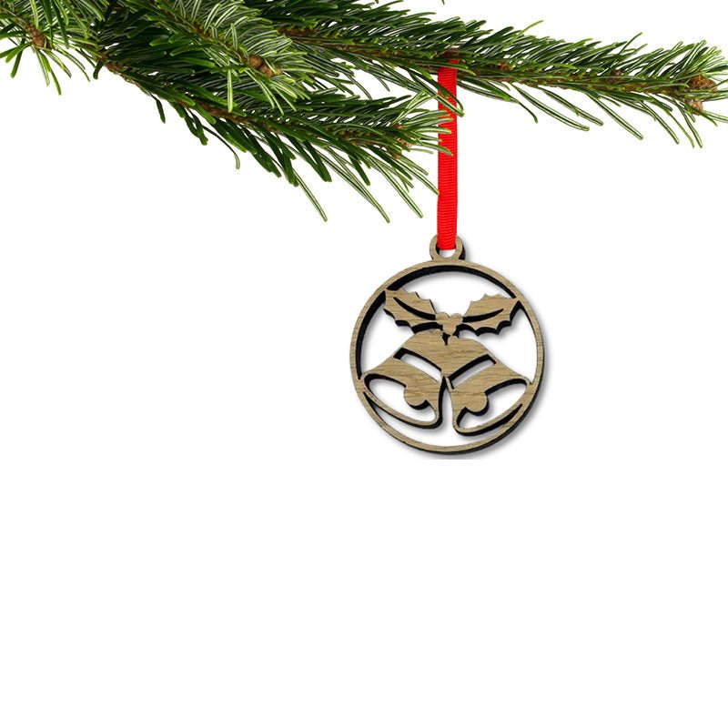 Holzanhänger Glocke rund ca. 55 mm – Weihnachtsbaumdeko aus heimischen Holzarten