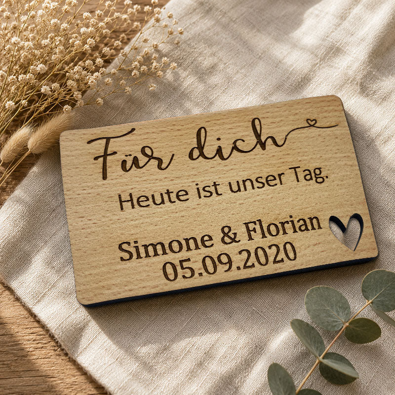 Hochwertige Holz-Hochzeitseinladung aus Österreich - Einladung zur Hochzeit aus Holz individuell gestalbar 