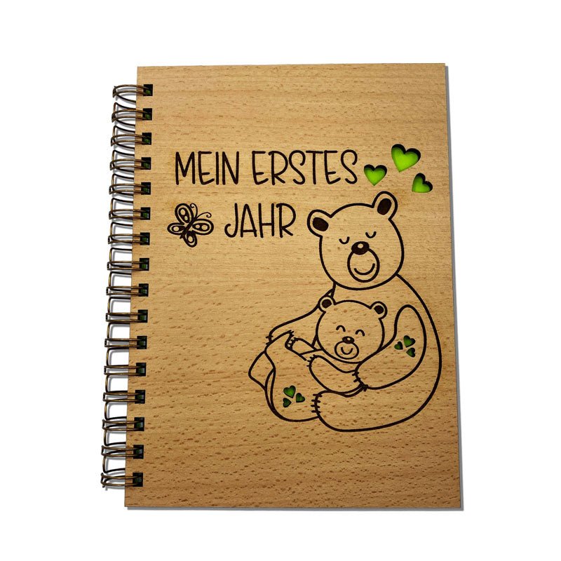 Babybuch erstes Jahr Holz