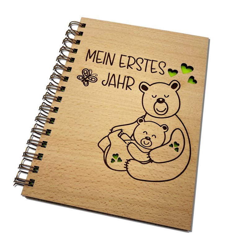 Erinnerungsbuch erstes Jahr Baby - Babytagebuch Bär