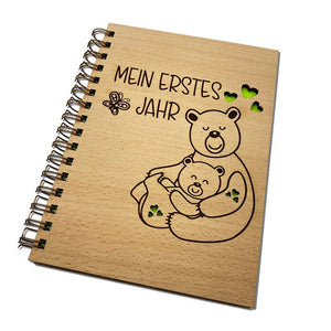 Erinnerungsbuch erstes Jahr Baby - Babytagebuch Bär