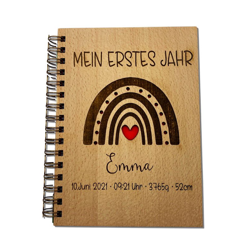 Babybuch erstes Jahr Holz