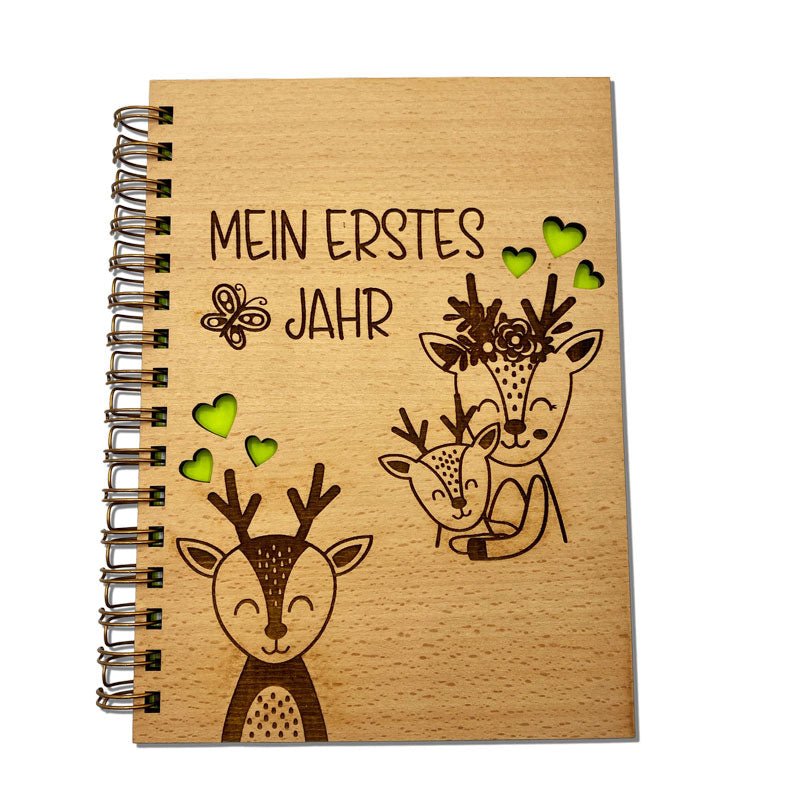 Babybuch erstes Jahr Holz