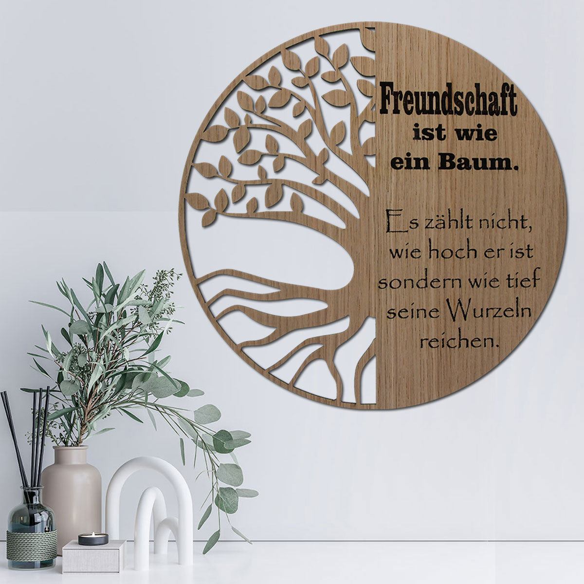 Lebensbaum mit Spruch