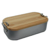 Brotzeitbox mit Holzdeckel - Lunchbox aus Metall und Holz