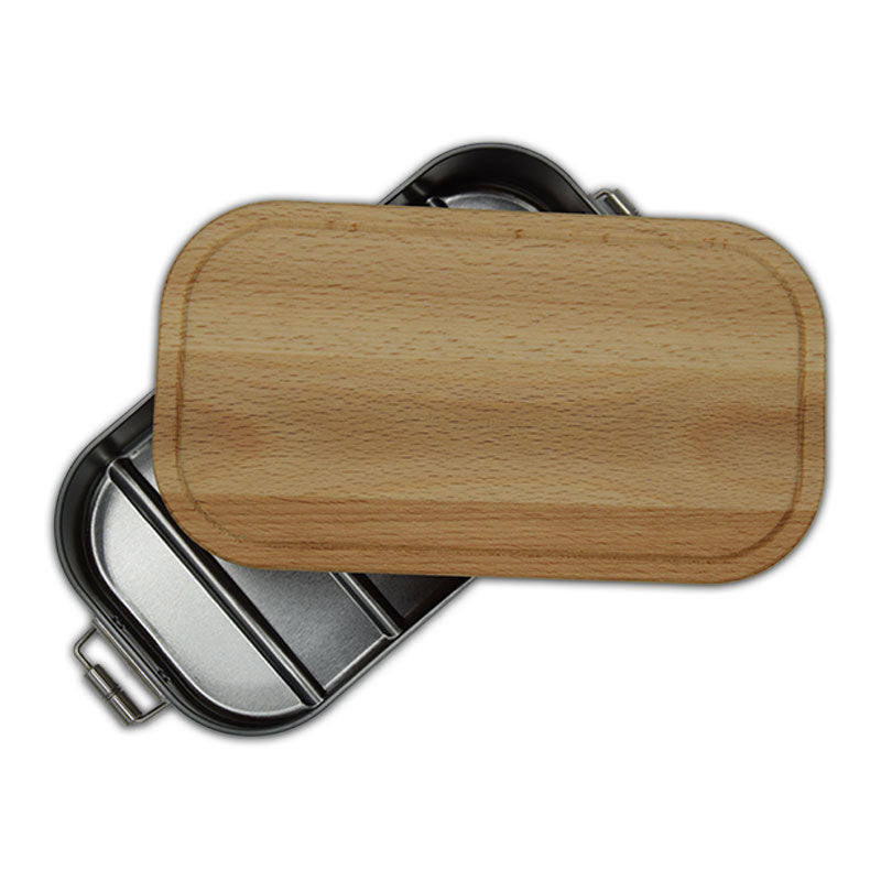 Jausenbox mit Holzdeckel aus Buche