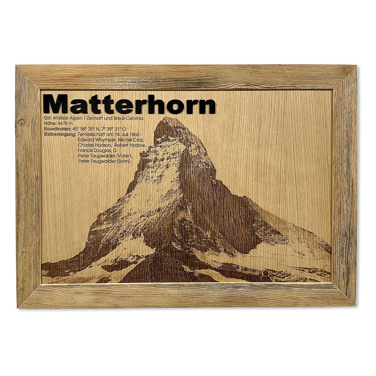 Altholzbilderrahmen mit Bergmotiv - Matterhorn