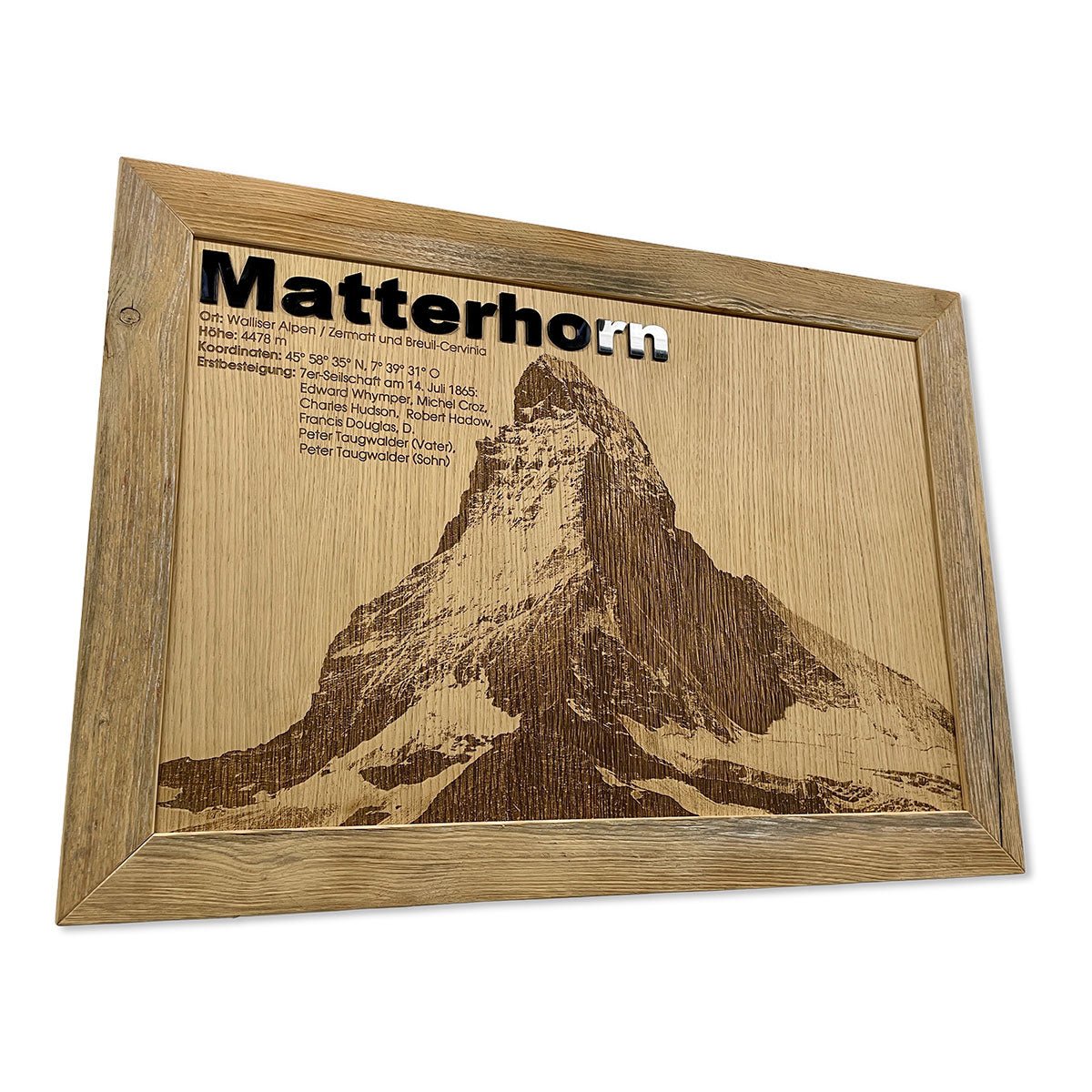 Altholzbilderrahmen mit Bergmotiv - Matterhorn